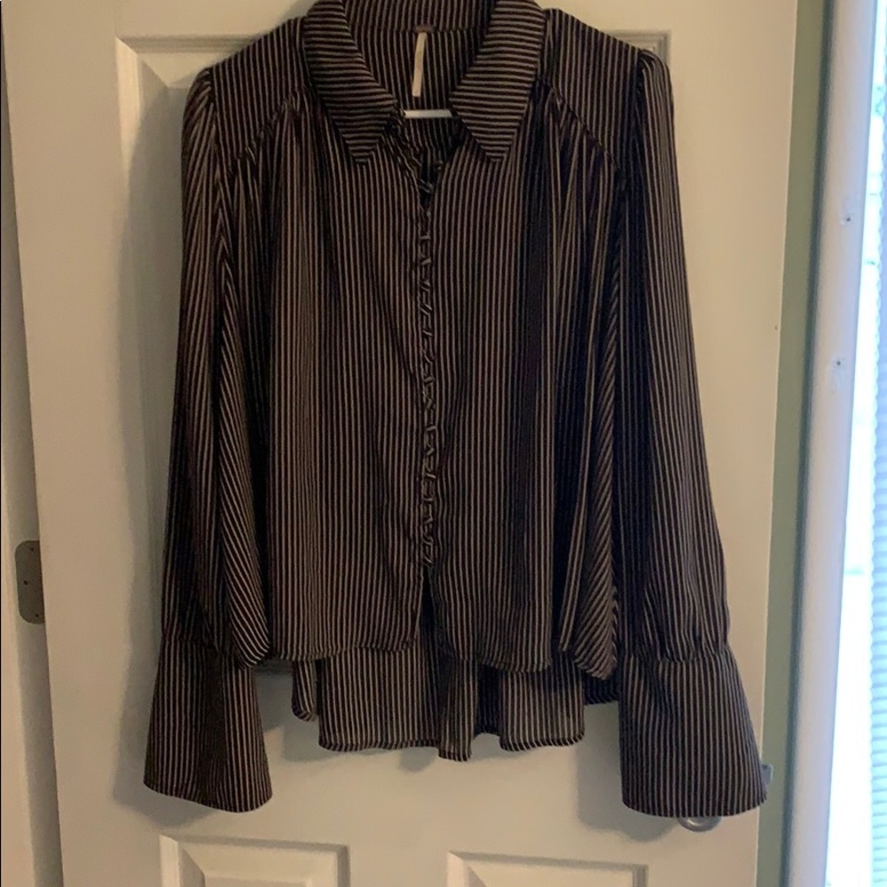Free People Black and Tan long sleeve